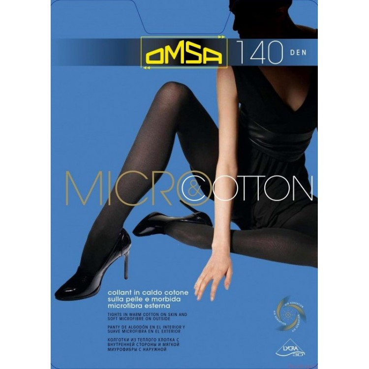 Колготки женские теплые Micro/Cotton 140 den, Omsa