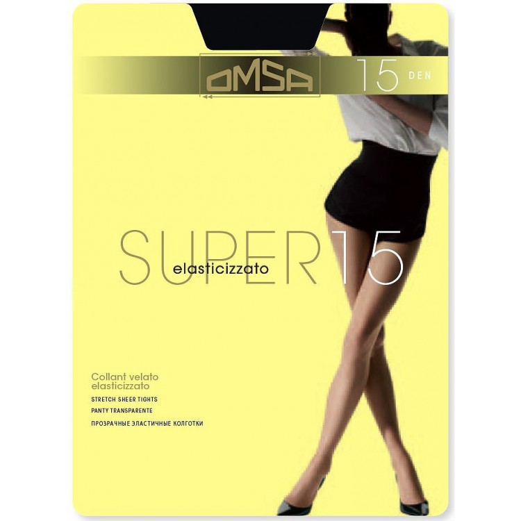 Колготки женские эластичные Super 15 den - nero, Omsa