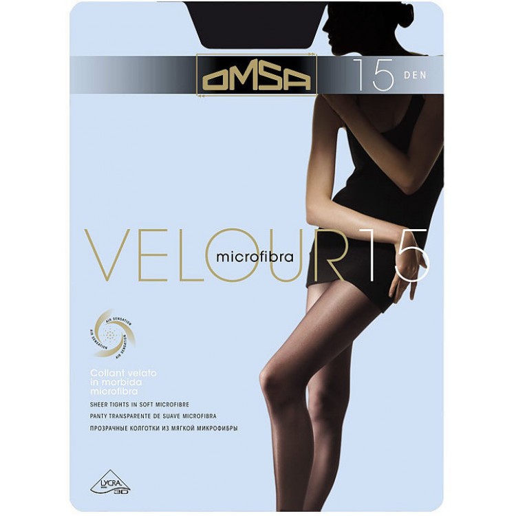 Колготки женские из микрофибры Velour 15 - caramello, Omsa