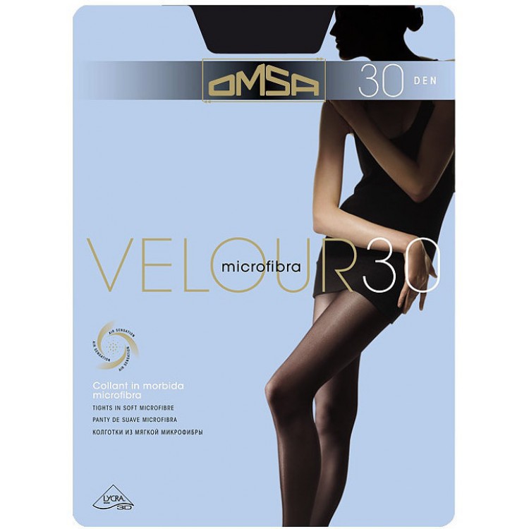 Колготки женские из микрофибры Velour 30 - naturale, Omsa