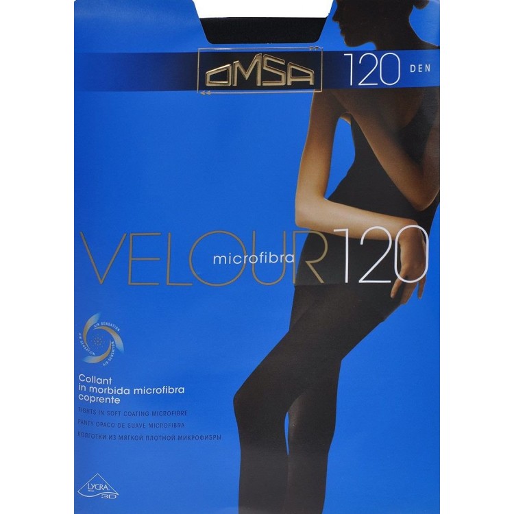 Колготки плотные Velour 120 den - grigio fumo, Omsa