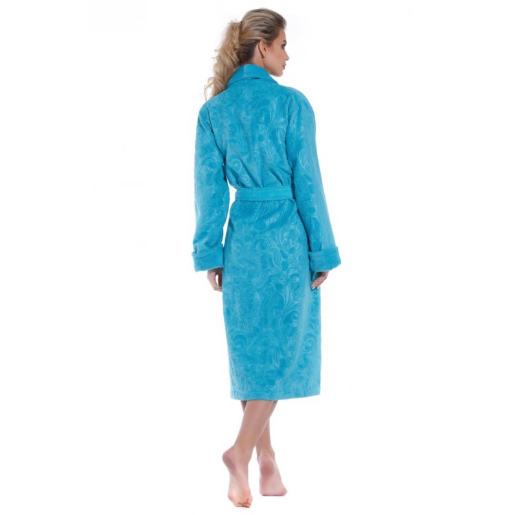 Женский халат из облегченной махры 8002 Grace turquoise, POLENTS