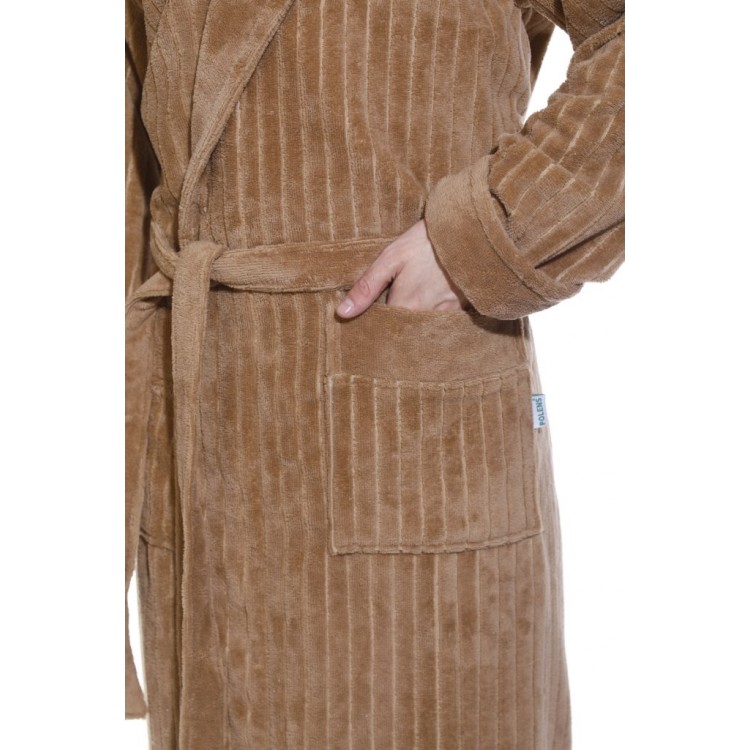 Мужской махровый халат из бамбука 8807 Soho Sport Club beige, POLENTS