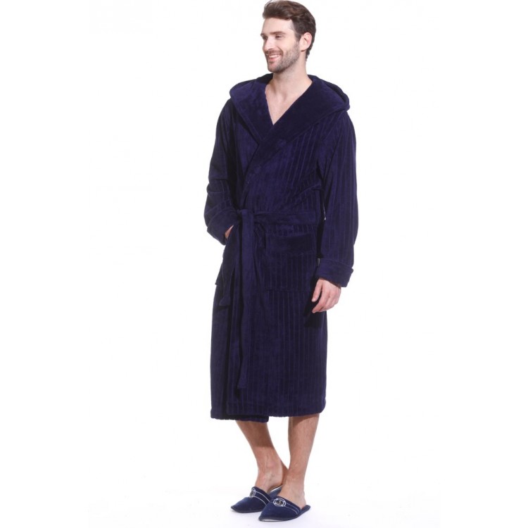 Мужской махровый халат из бамбука 8807 Soho Sport Club blue, POLENTS