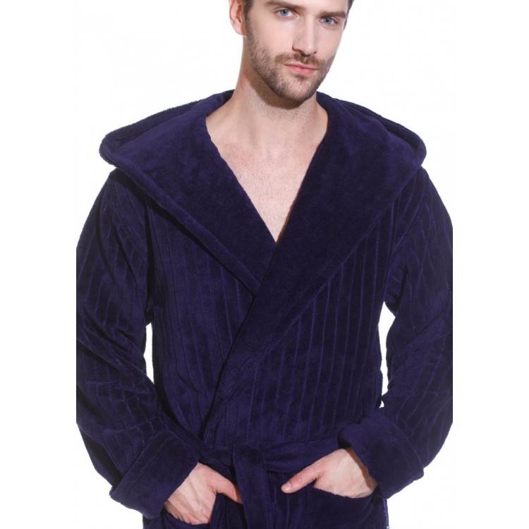 Мужской махровый халат из бамбука 8807 Soho Sport Club blue, POLENTS