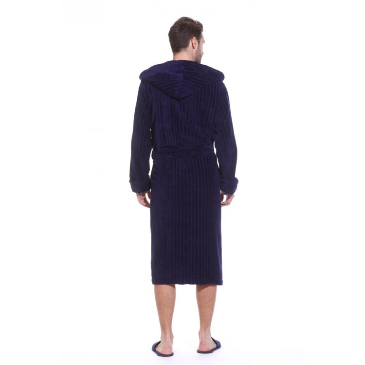 Мужской махровый халат из бамбука 8807 Soho Sport Club blue, POLENTS