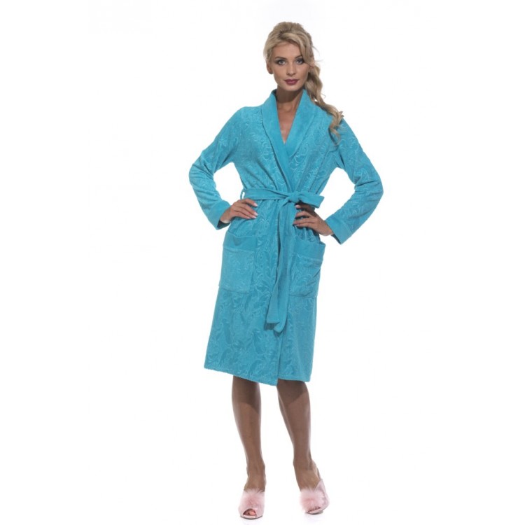 Легкий женский халат 8003 Chiara turquoise, POLENTS