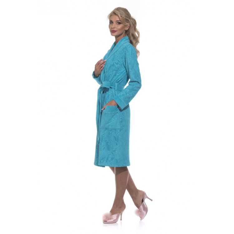 Легкий женский халат 8003 Chiara turquoise, POLENTS