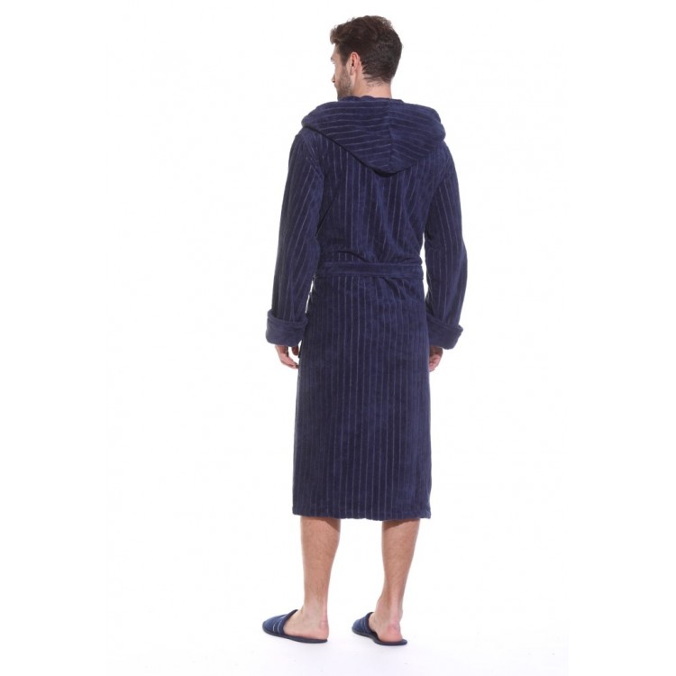 Мужской махровый халат из бамбука 8807 Soho Sport Club smoky blue, POLENTS