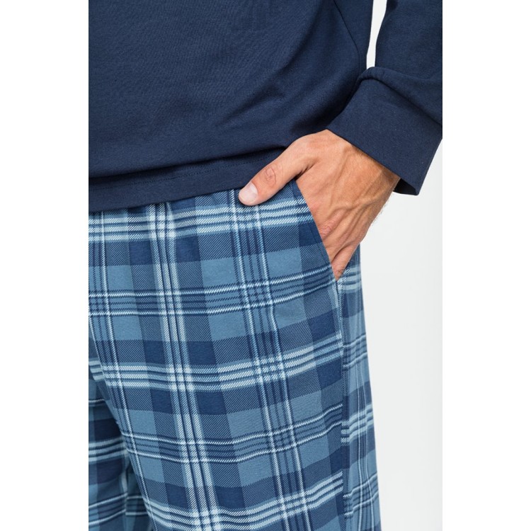 Мужские хлопковые домашние брюки 002 VIKING blue, PECHE MONNAIE