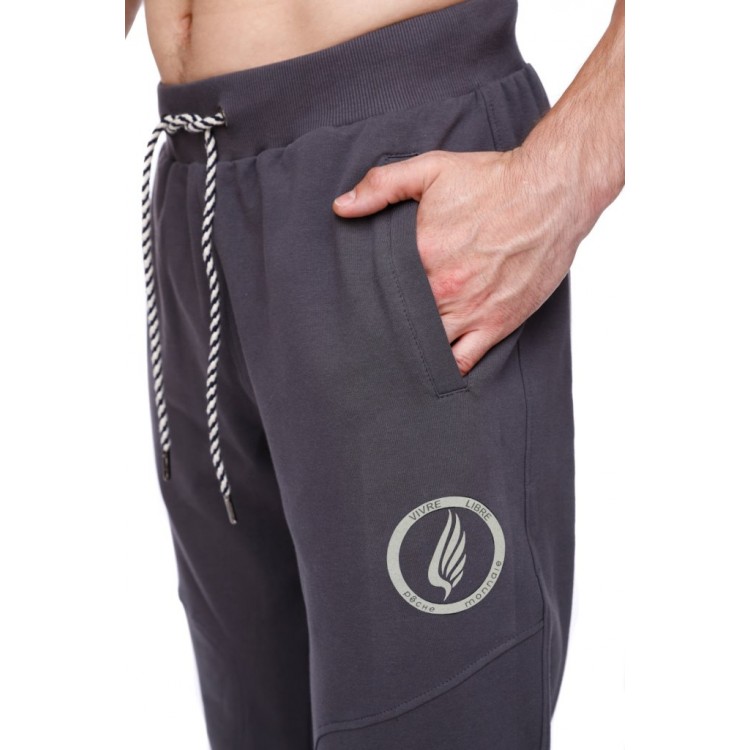 Брюки мужские спортивные 017 Vivre Libre - grey, PECHE MONNAIE Брюки мужские спортивные 017 Vivre Libre - grey, PECHE MONNAIE