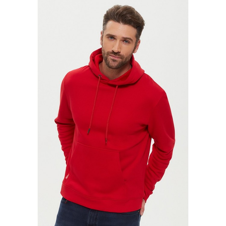 Худи мужское с капюшоном 1543 Lucky Man red, PECHE MONNAIE
