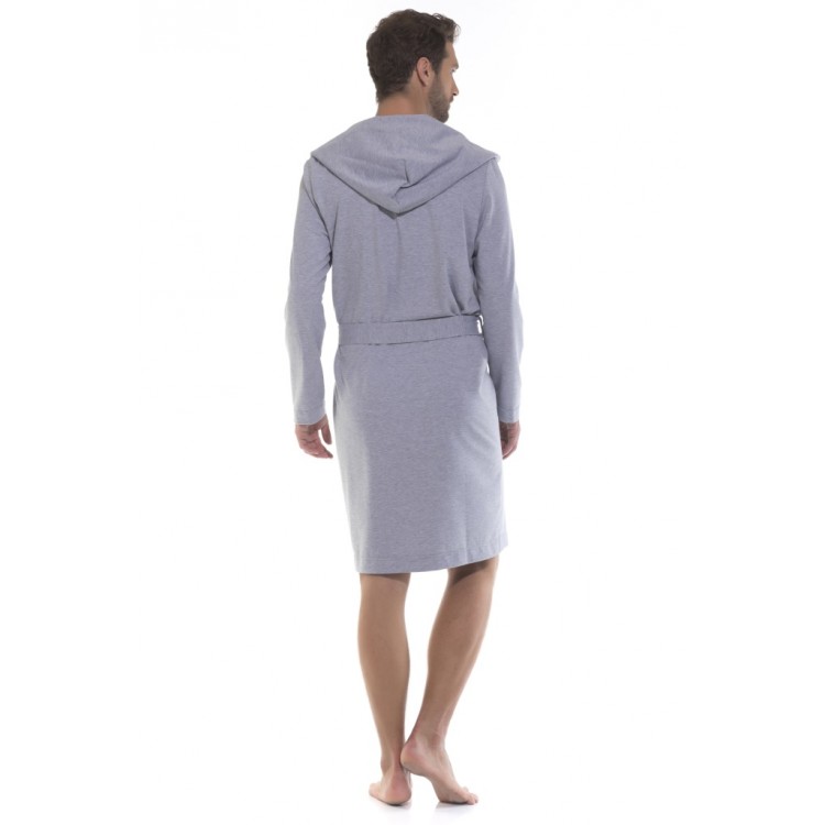 Мужской трикотажный халат с капюшоном 410-gray Idol, PECHE MONNAIE