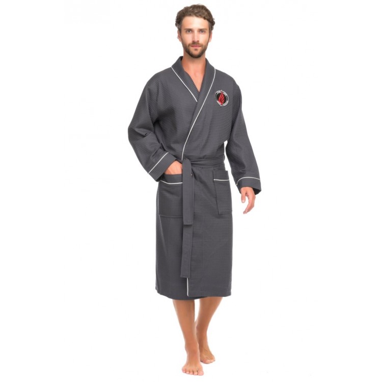 Мужской вафельный халат 415 Suprême gray, PÊCHE MONNAIE
