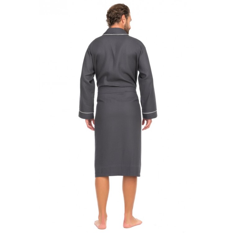 Мужской вафельный халат 415 Suprême gray, PÊCHE MONNAIE