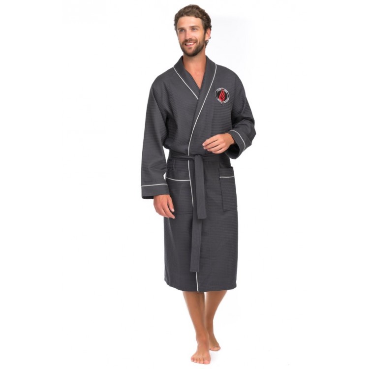 Мужской вафельный халат 415 Suprême gray, PÊCHE MONNAIE