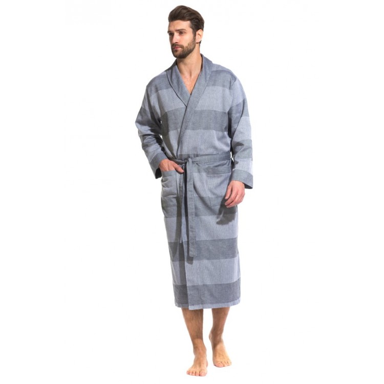 Мужской халат из органического хлопка 417 Pur Organique gray, PECHE MONNAIE