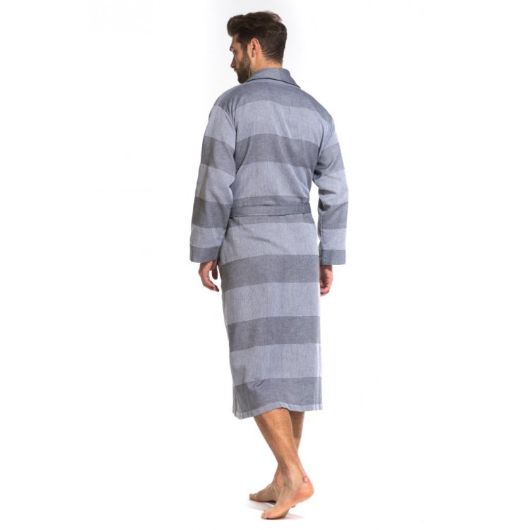 Мужской халат из органического хлопка 417 Pur Organique gray, PECHE MONNAIE