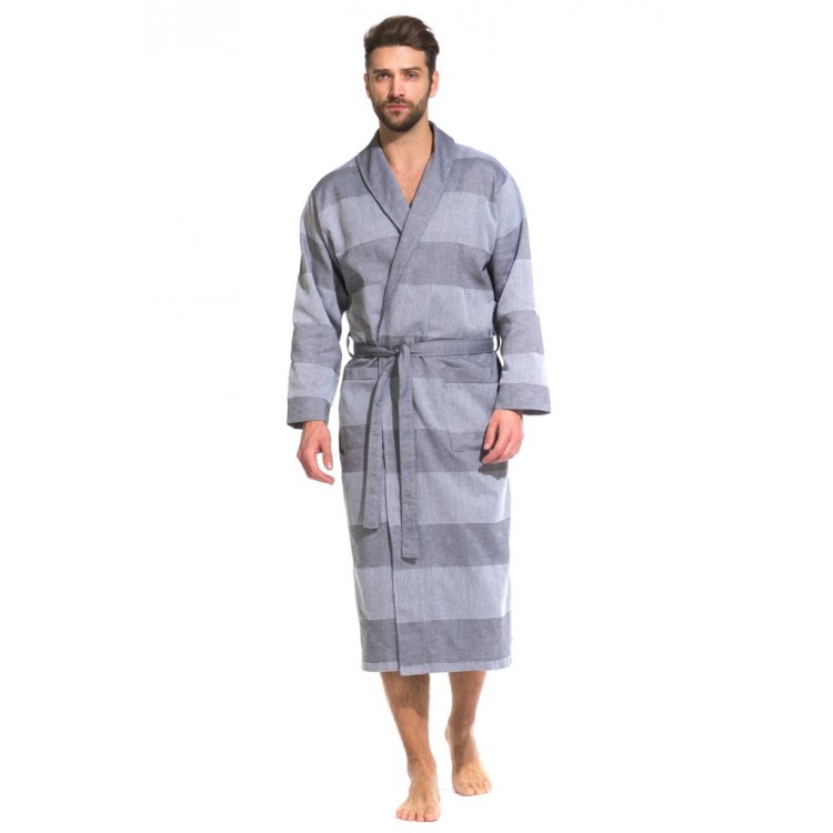 Мужской халат из органического хлопка 417 Pur Organique gray, PECHE MONNAIE