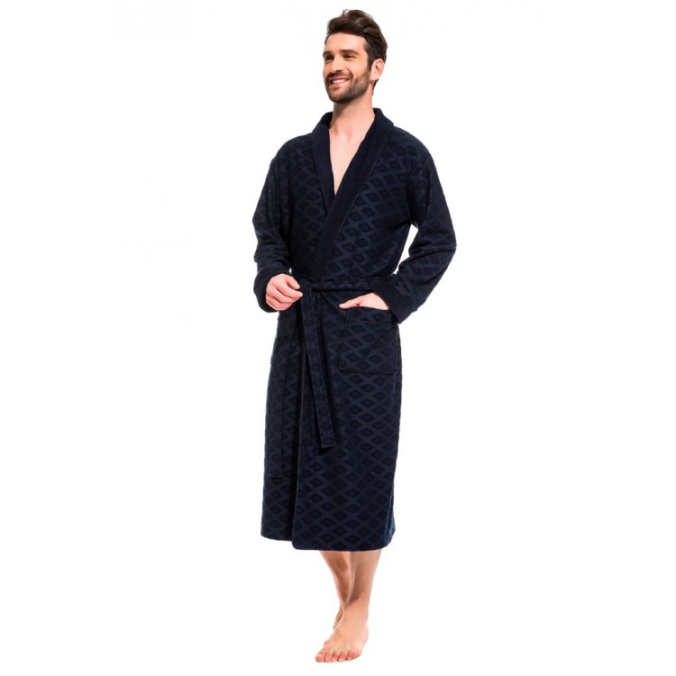 Облегченный махровый халат из бамбука 420 Organique Bamboo blue, PECHE MONNAIE