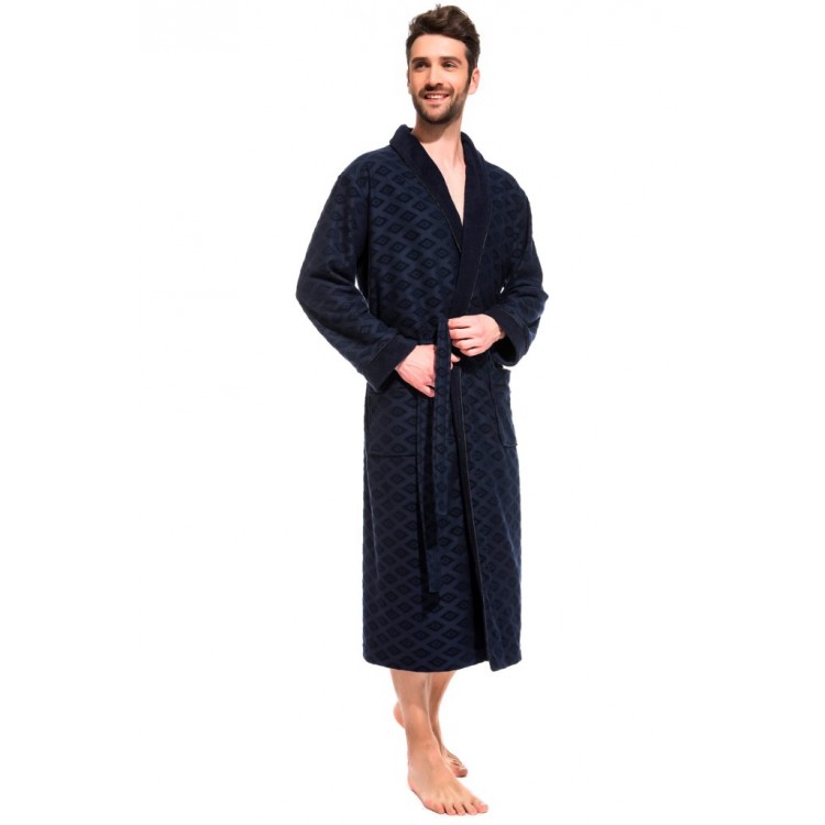 Облегченный махровый халат из бамбука 420 Organique Bamboo blue, PECHE MONNAIE