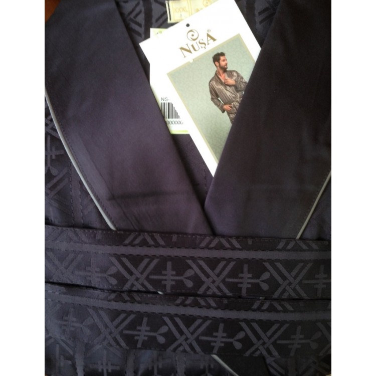 Мужской атласный халат 12500-Silk bamboo antracite, Peche Monnaie