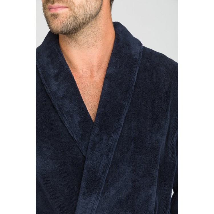 Мужской махровый халат из бамбука 908-blue NATUREL, Peche Monnaie 
