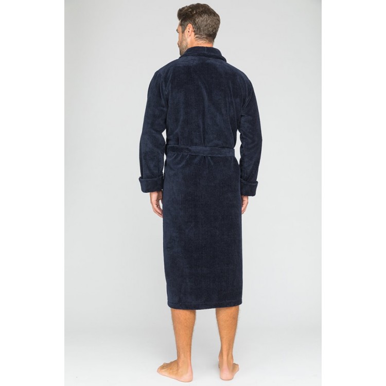 Мужской махровый халат из бамбука 908-blue NATUREL, Peche Monnaie 