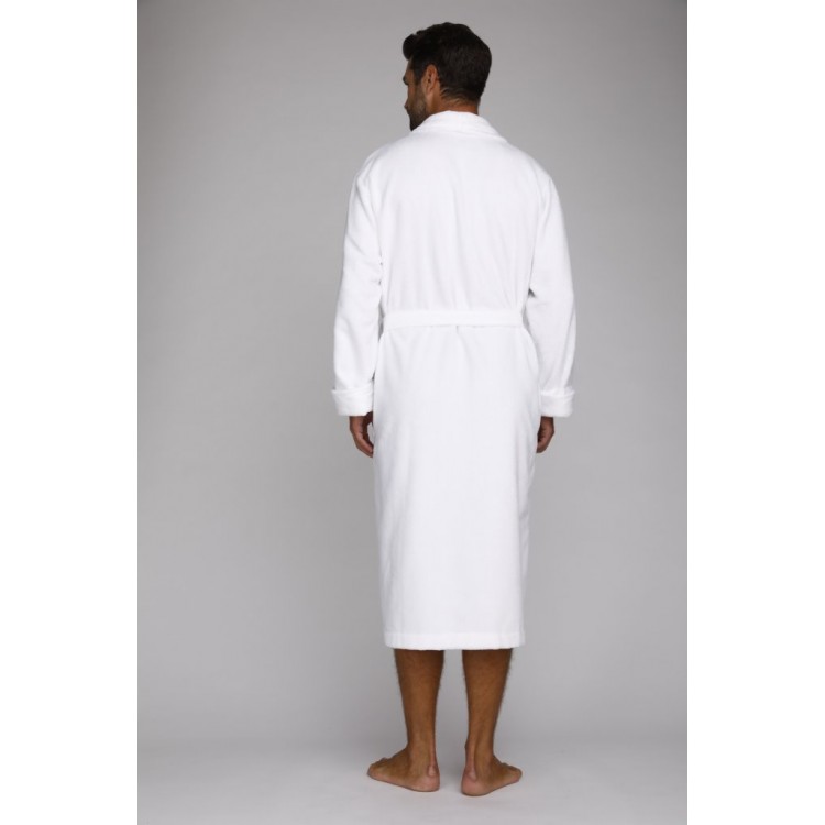 Мужской махровый халат из бамбука 908-white NATUREL, Peche Monnaie 