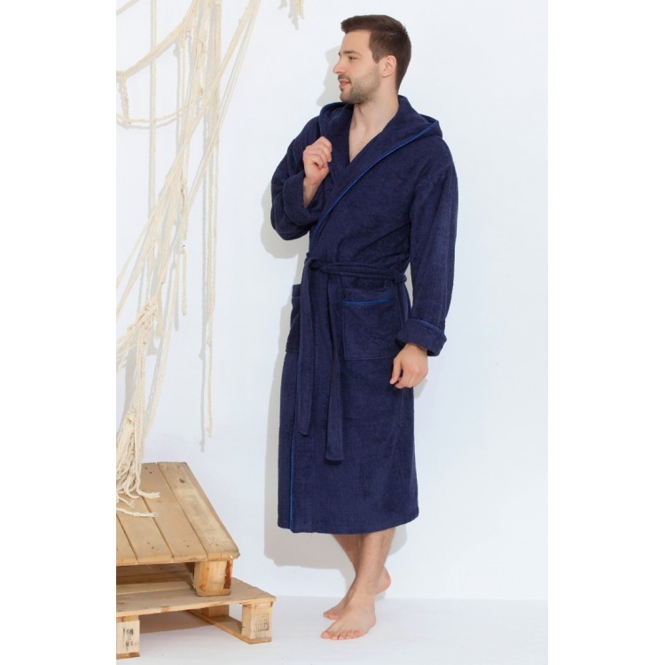 Мужской бамбуковый халат 912 blue Chevalier, Peche Monnaie 