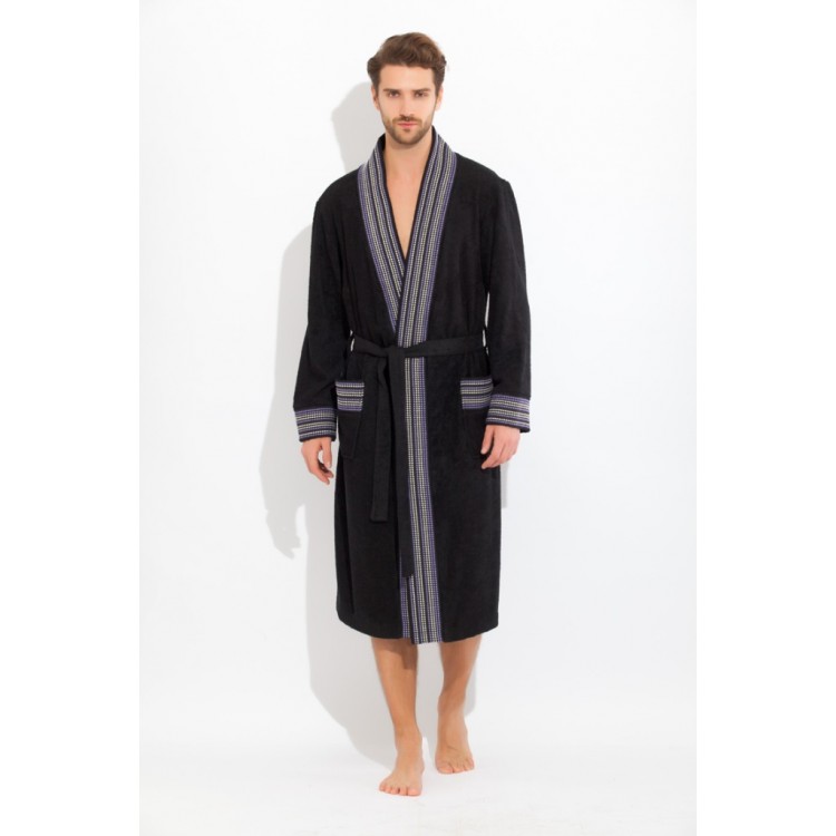 Мужской бамбуковый халат 917 black COSMOS, Peche Monnaie 