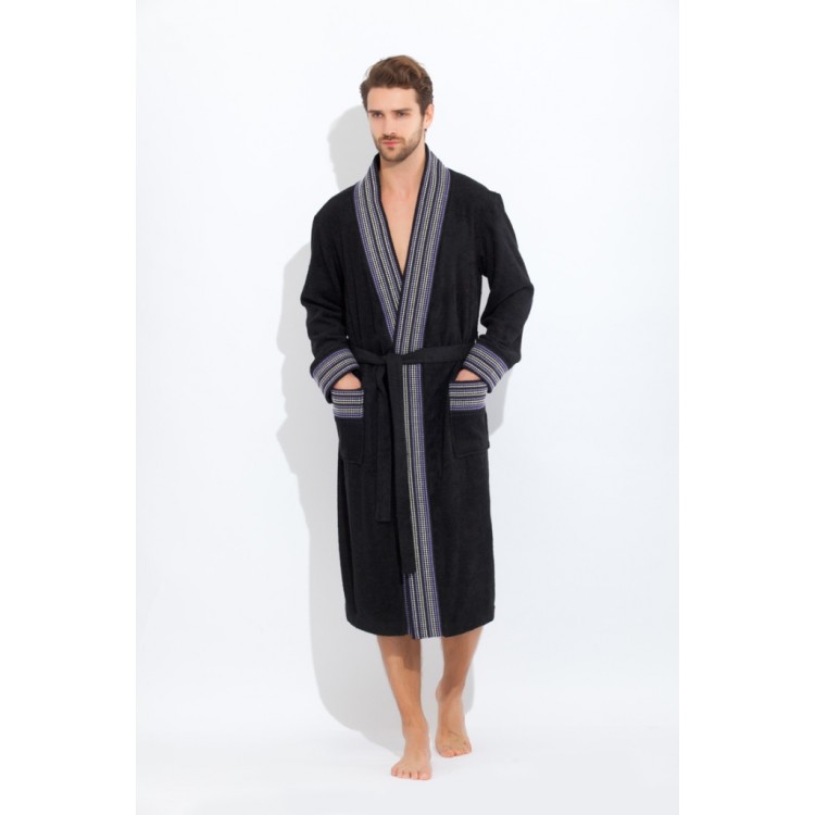 Мужской бамбуковый халат 917 black COSMOS, Peche Monnaie 