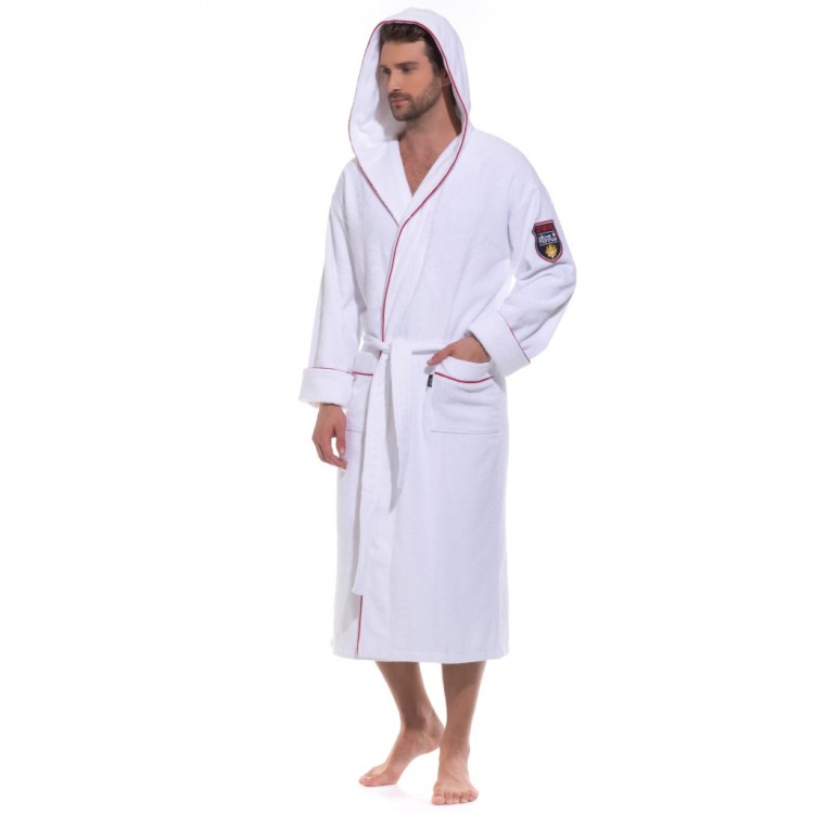 Мужской махровый халат с капюшоном 932-white Ultimate Edition, PECHE MONNAIE