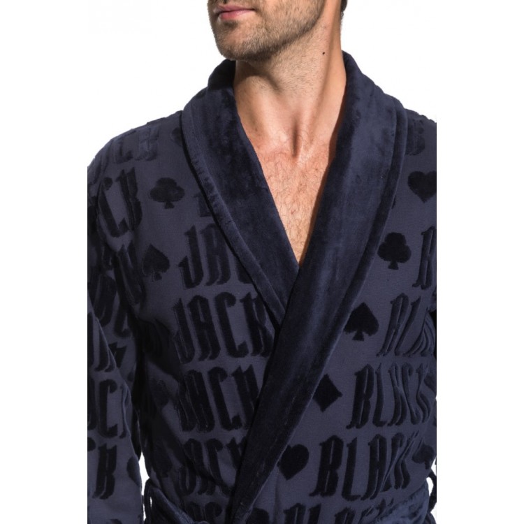Халат махровый мужской 937 Black Jack-dark blue, PECHE MONNAIE Халат махровый мужской 937 Black Jack-dark blue, PECHE MONNAIE