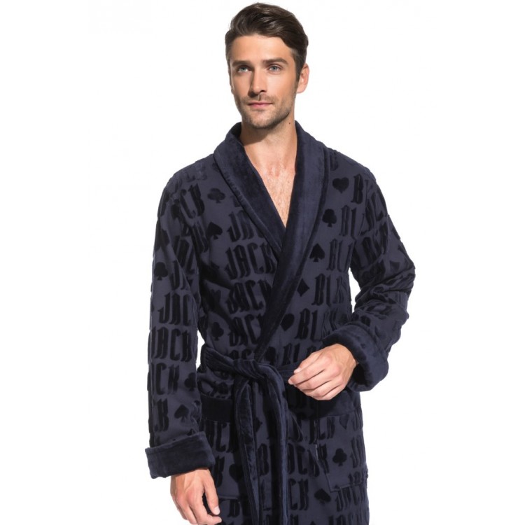 Халат махровый мужской 937 Black Jack-dark blue, PECHE MONNAIE Халат махровый мужской 937 Black Jack-dark blue, PECHE MONNAIE