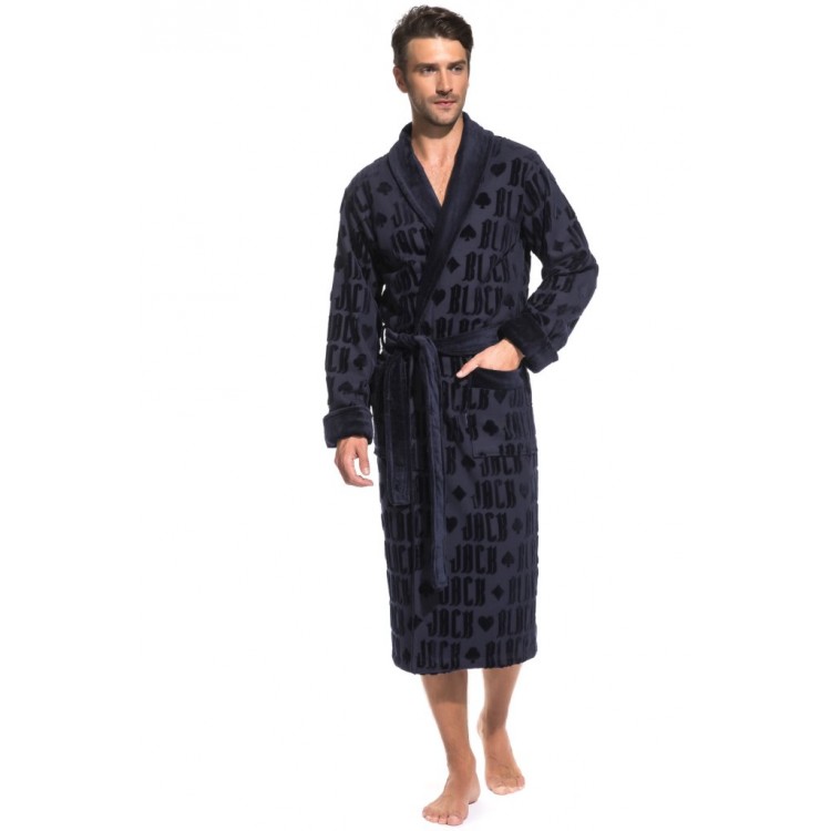 Халат махровый мужской 937 Black Jack-dark blue, PECHE MONNAIE