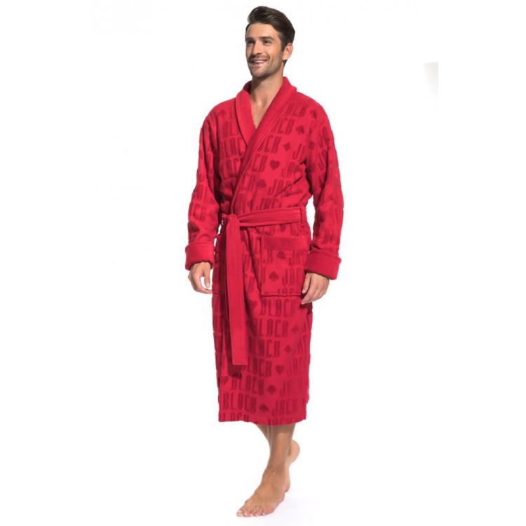 Халат махровый мужской 937 Black Jack-red, PECHE MONNAIE