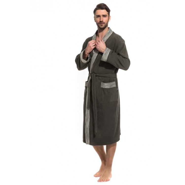 Мужской махровый халат 938 Aquaman - khaki, PÊCHE MONNAIE Мужской махровый халат 938 Aquaman - khaki, PÊCHE MONNAIE