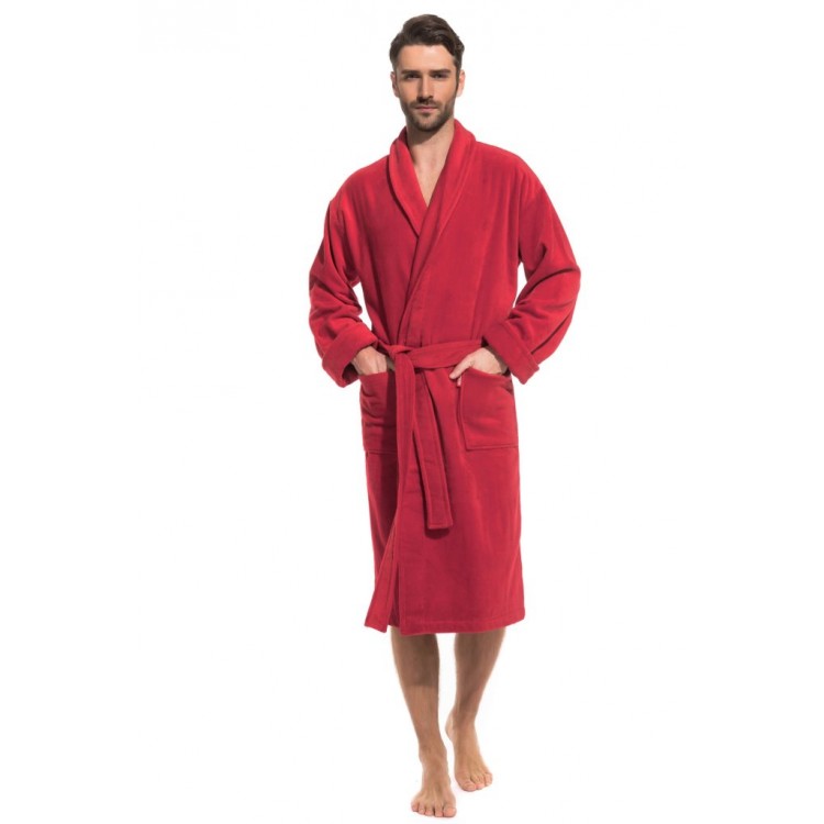 Мужской махровый халат 941 Optimum - red, PÊCHE MONNAIE