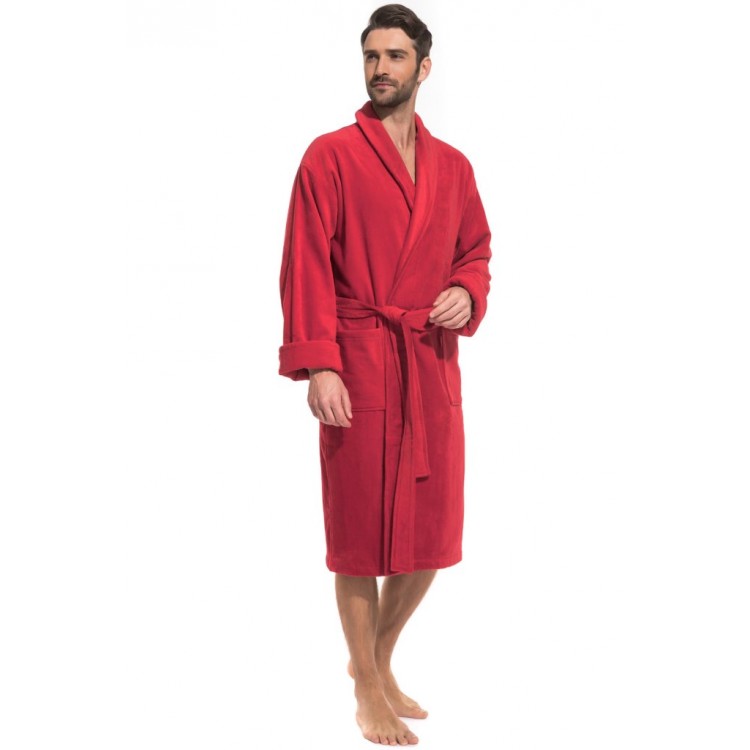 Мужской махровый халат 941 Optimum - red, PÊCHE MONNAIE