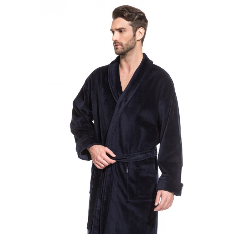 Мужской махровый халат 941 Optimum - dark blue, PÊCHE MONNAIE Мужской махровый халат 941 Optimum - dark blue, PÊCHE MONNAIE