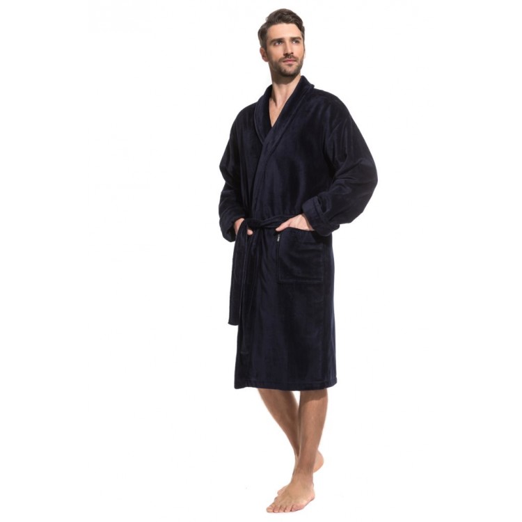 Мужской махровый халат 941 Optimum - dark blue, PÊCHE MONNAIE Мужской махровый халат 941 Optimum - dark blue, PÊCHE MONNAIE