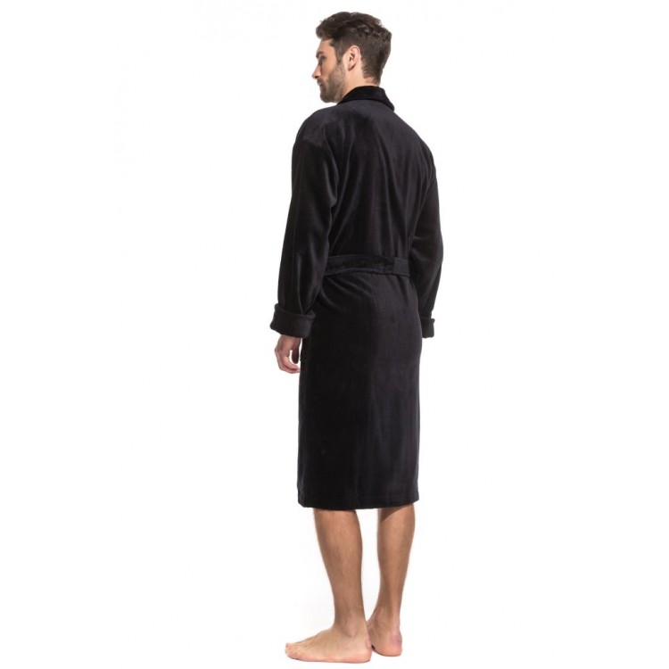 Мужской махровый халат 941 Optimum - black, PÊCHE MONNAIE