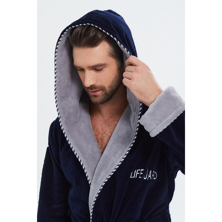 Халат мужской бамбуковый 949 Lifeguard темно-синий, Peche Monnaie Халат мужской бамбуковый 949 Lifeguard темно-синий, Peche Monnaie