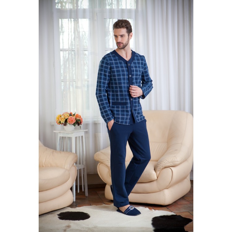 Мужская пижама хлопковая Esthete 8 blue, Peche Monnaie