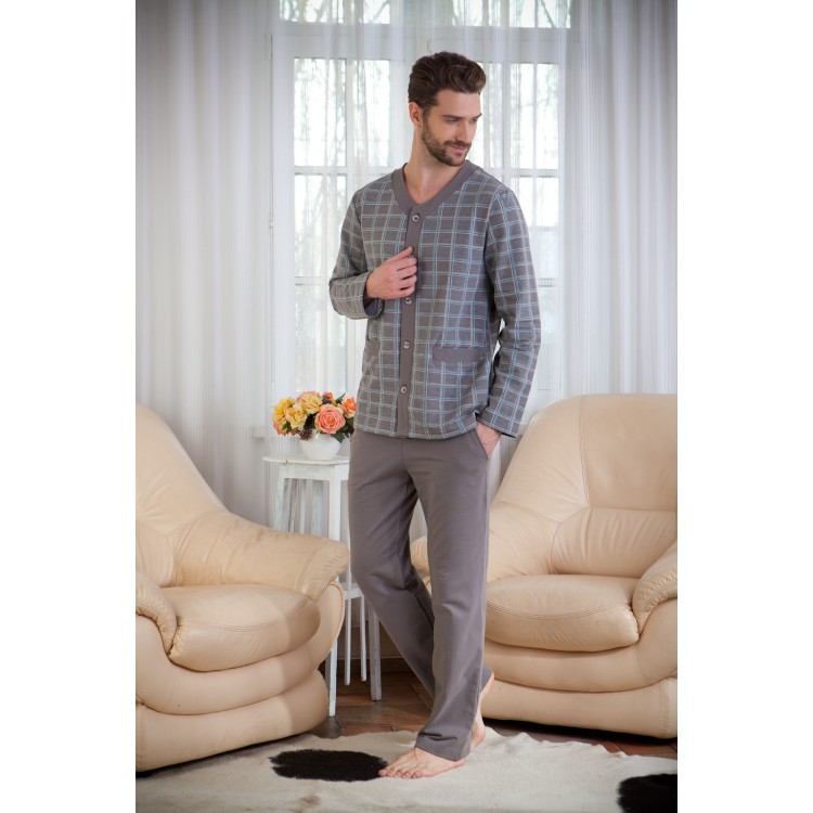 Мужская пижама хлопковая Аtmosphère 9 grey, Peche Monnaie