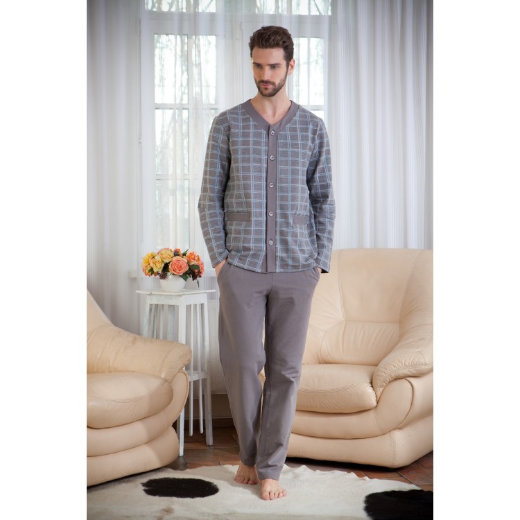 Мужская пижама хлопковая Аtmosphère 9 grey, Peche Monnaie