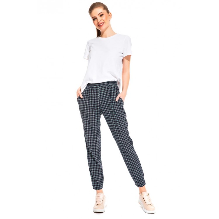 Женские брюки из вискозы 1415 Look of City blue/turquoise, PECHE MONNAIE
