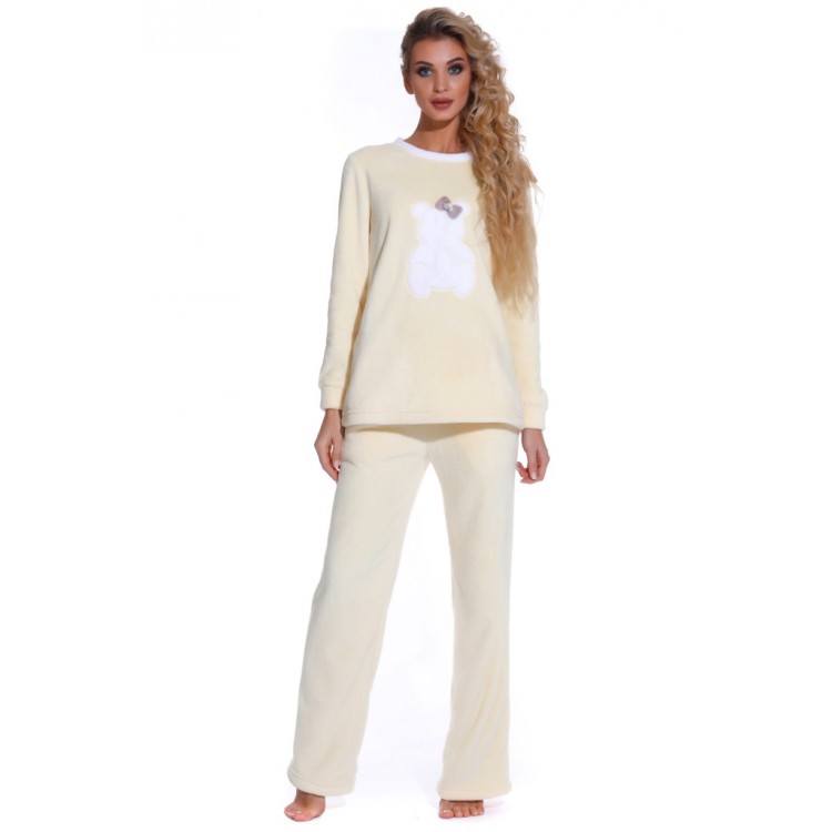 Женская плюшевая пижама с брюками 1711-yellow Soft Teddy, PECHE MONNAIE