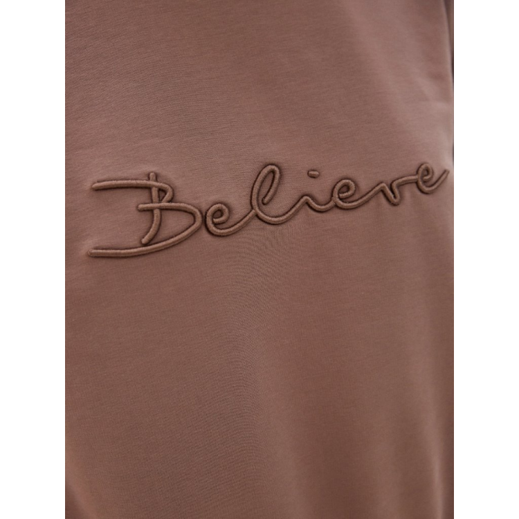 Свитшот женский 1740 Believe - cacao, PECHE MONNAIE